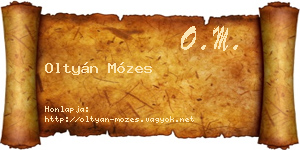 Oltyán Mózes névjegykártya